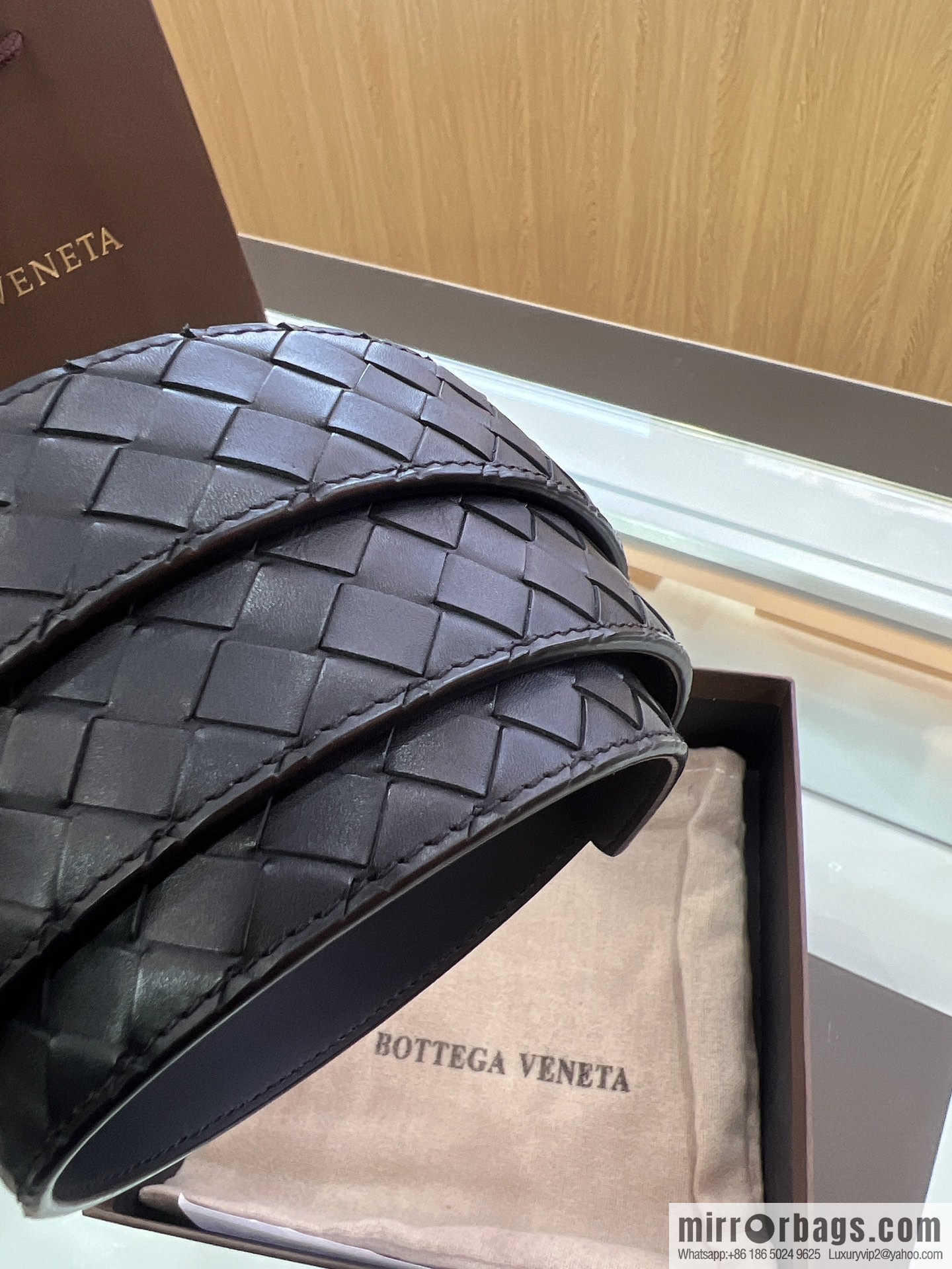 BV Baodiejia, hand-woven craft Seiko metal buckle men's 3.5cm belt