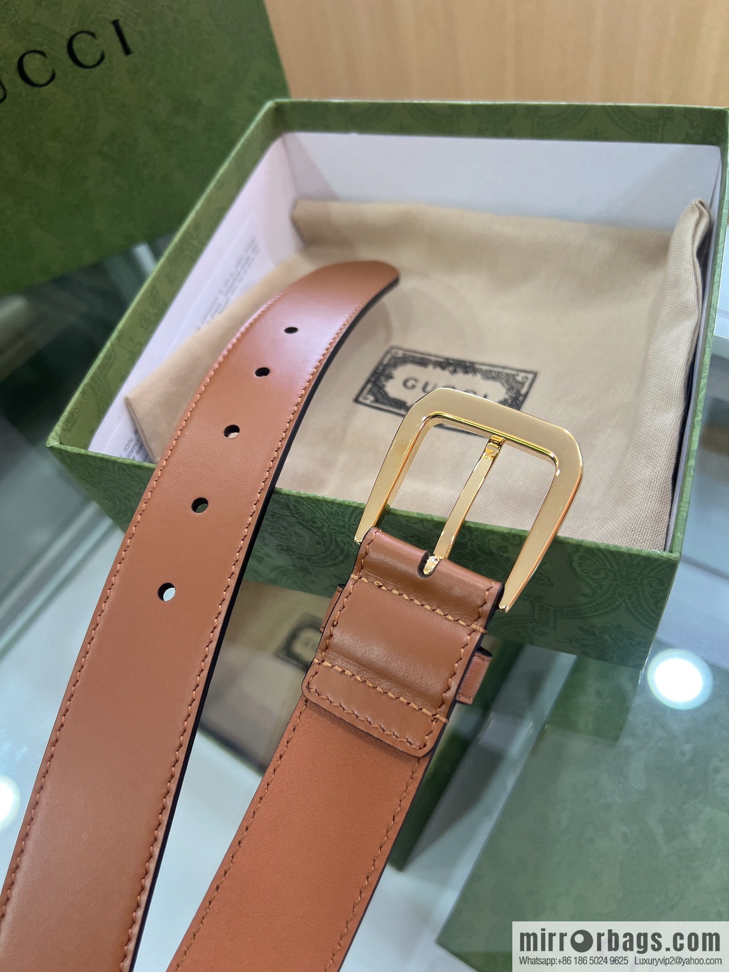 Gucci Gucci, double G counter new double-sided first-layer cowhide pure copper hardware electroplated 3.5cm belt
