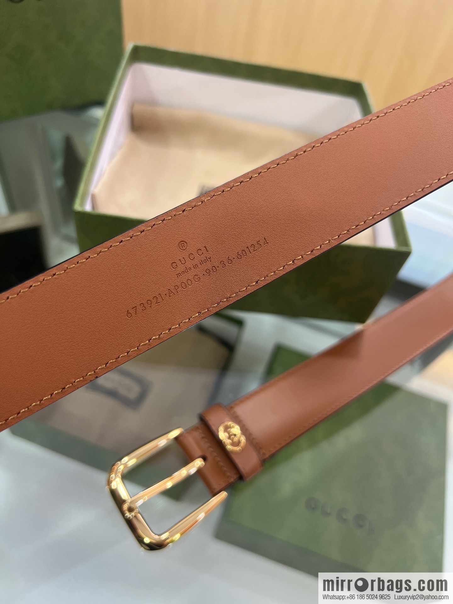 Gucci Gucci, double G counter new double-sided first-layer cowhide pure copper hardware electroplated 3.5cm belt