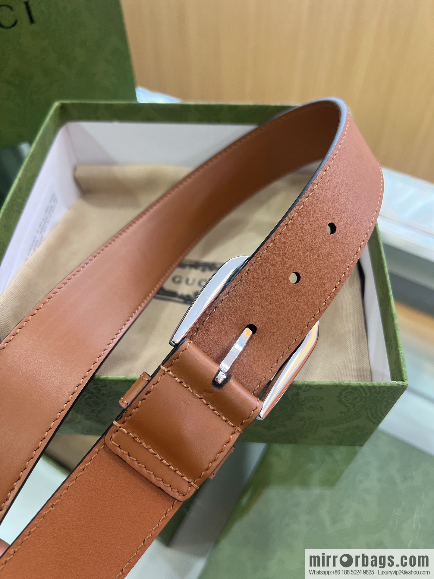 Gucci Gucci, double G counter new double-sided first-layer cowhide pure copper hardware electroplated 3.5cm belt