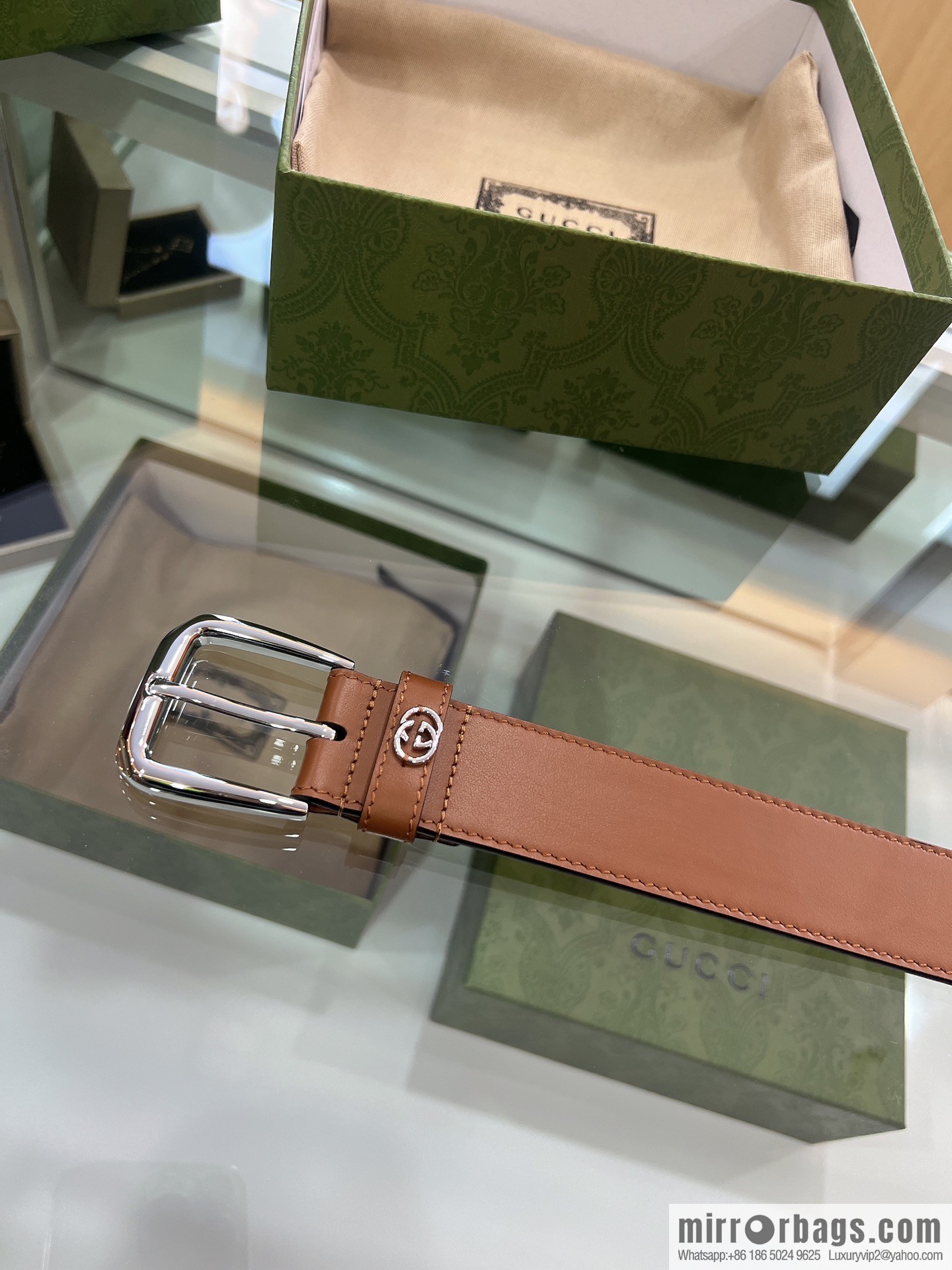 Gucci Gucci, double G counter new double-sided first-layer cowhide pure copper hardware electroplated 3.5cm belt