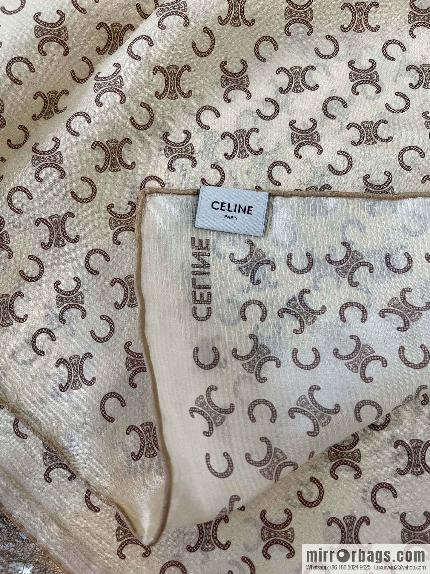 CELINE 100% silk 2022 new Arc de Triomphe long towel