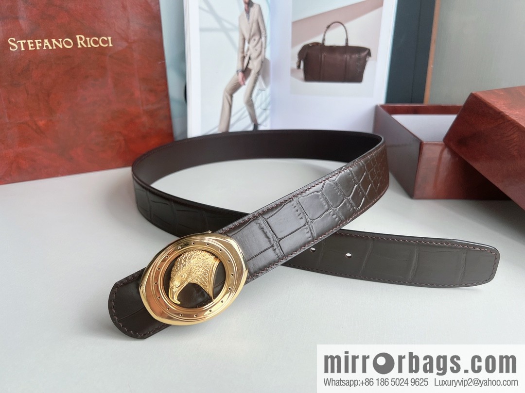 Stefano. Ricci Stephen, Stainless Steel Hand Engraved Craft Eagle Head Men's 3.8cm Belt