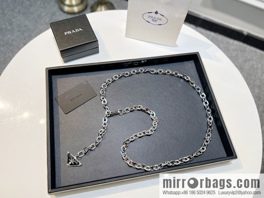 PRADA triangle mark, waist chain belt