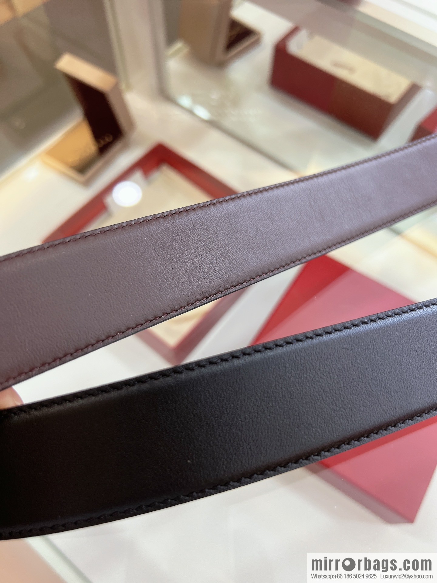 Salvatore Ferragamo Exquisite Counter Version Double Circle Horseshoe Metal Buckle 3.5cm Men's Belt