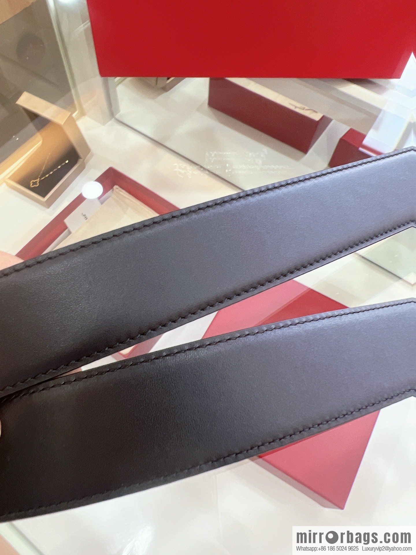 Salvatore Ferragamo Exquisite Counter Version Double Circle Horseshoe Metal Buckle 3.5cm Men's Belt