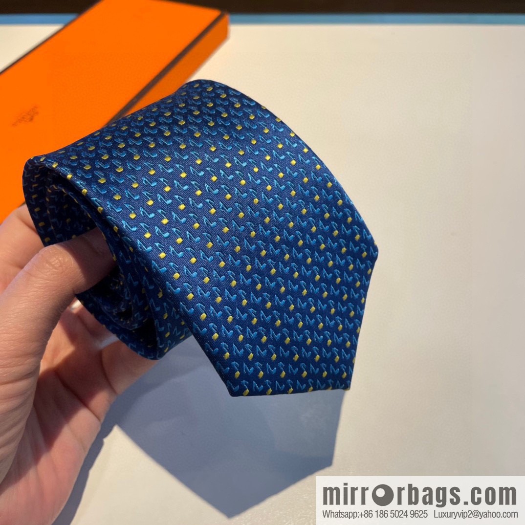 Hermes 100% Top Twill Silk Men's New Tie