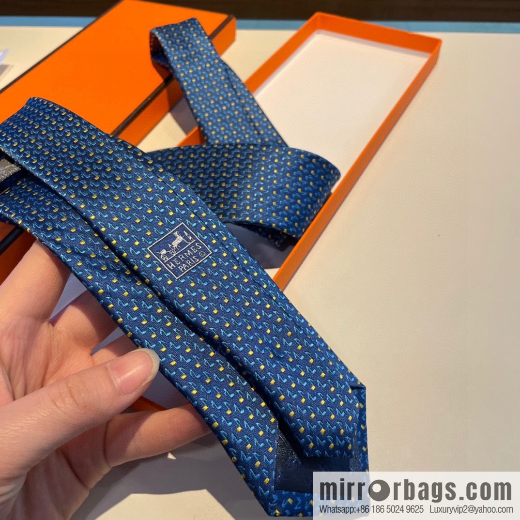Hermes 100% Top Twill Silk Men's New Tie