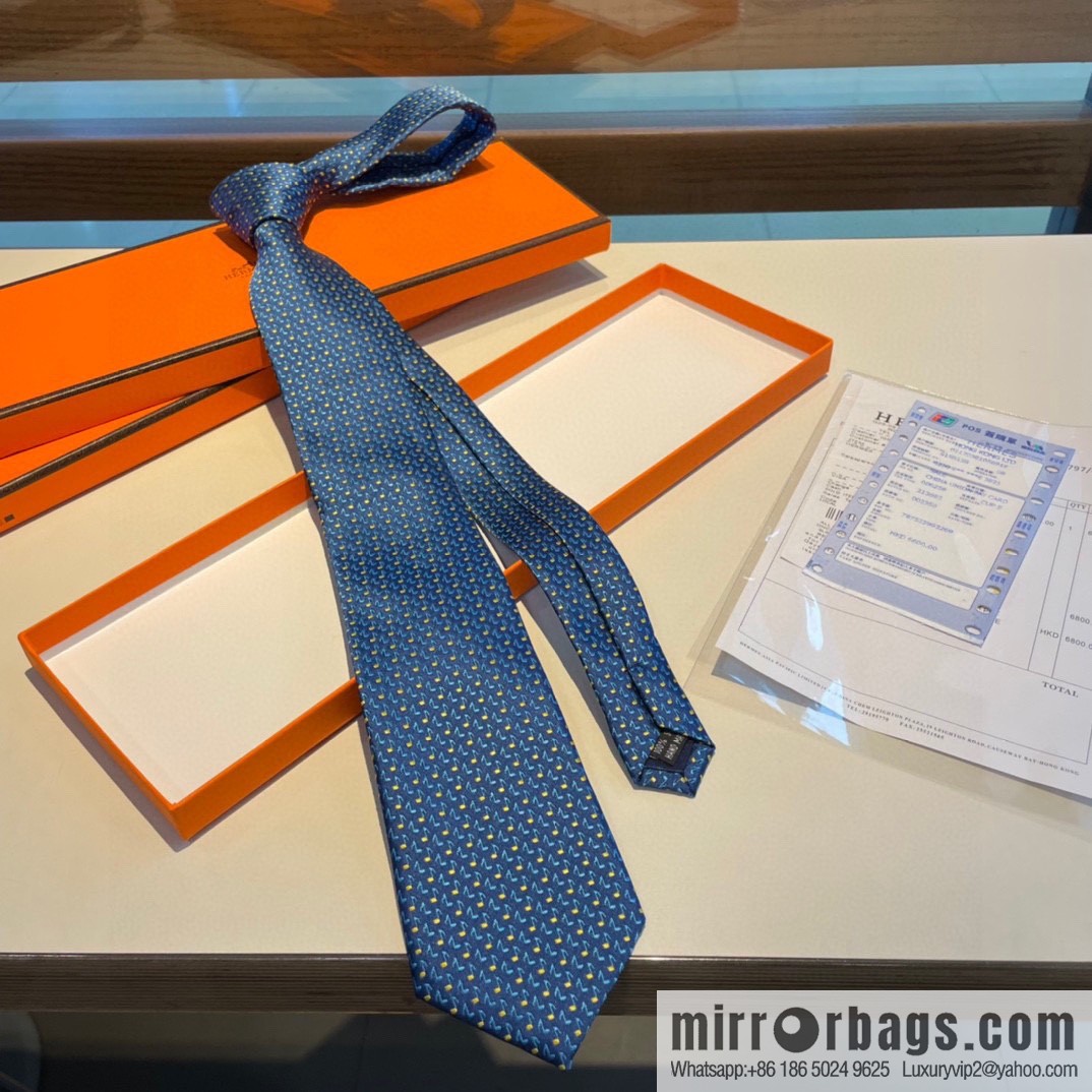 Hermes 100% Top Twill Silk Men's New Tie