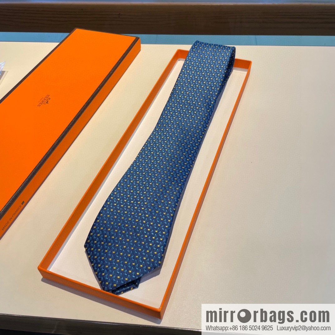 Hermes 100% Top Twill Silk Men's New Tie