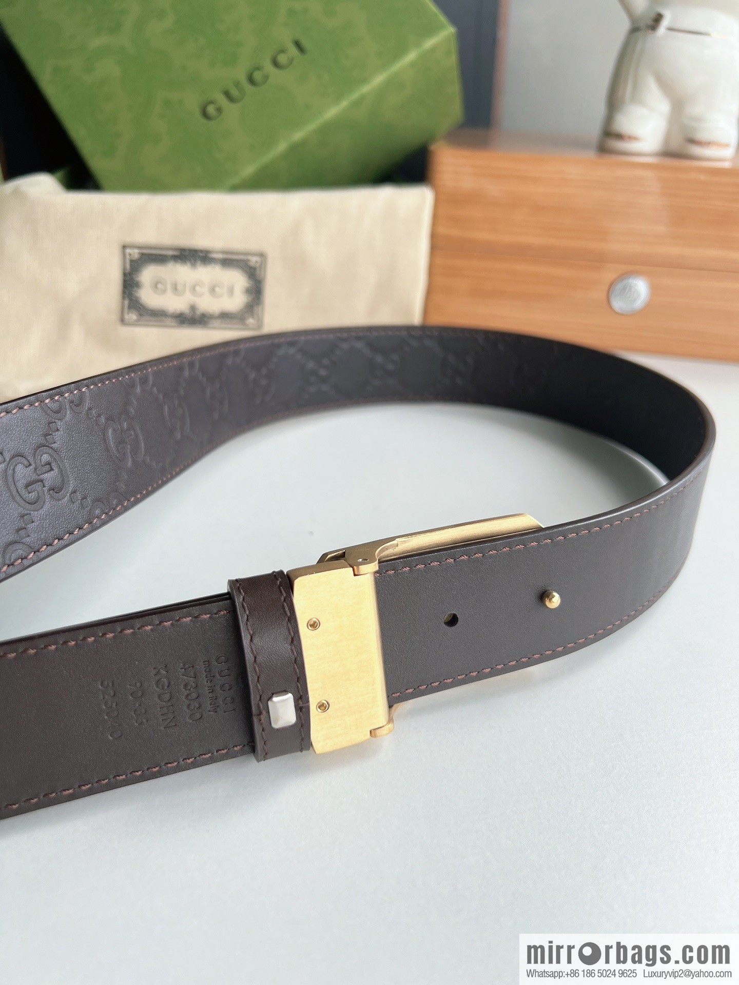 Gucci Gucci Sin Love Burning Love Perfume Inspiration Metal Buckle Belt First Layer Cowhide Embossed 35MM Belt