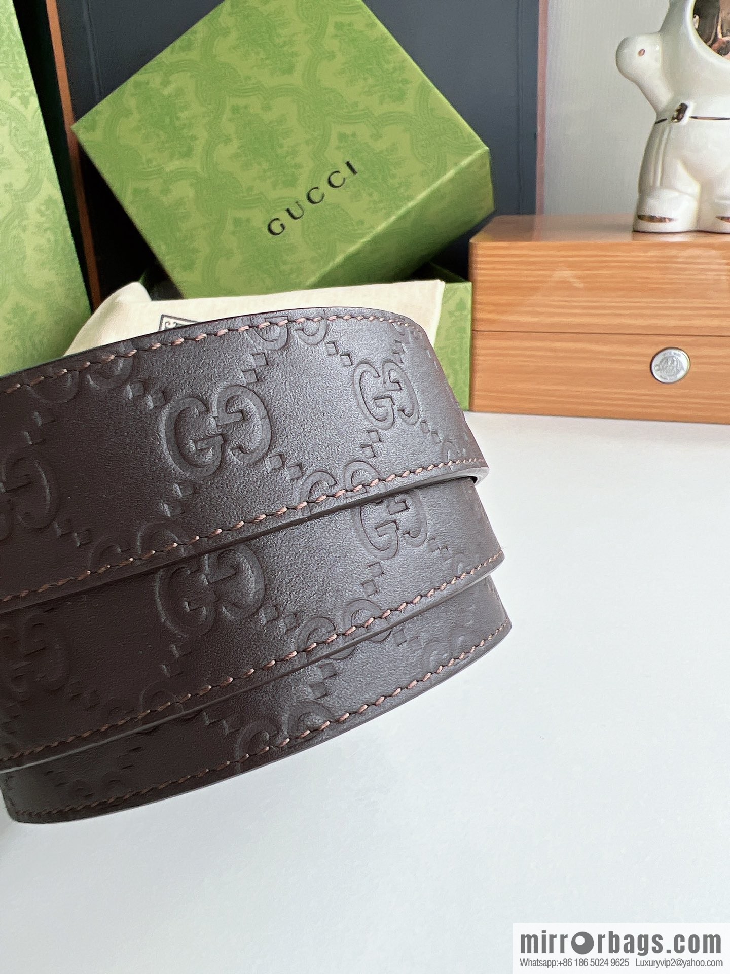 Gucci Gucci Sin Love Burning Love Perfume Inspiration Metal Buckle Belt First Layer Cowhide Embossed 35MM Belt