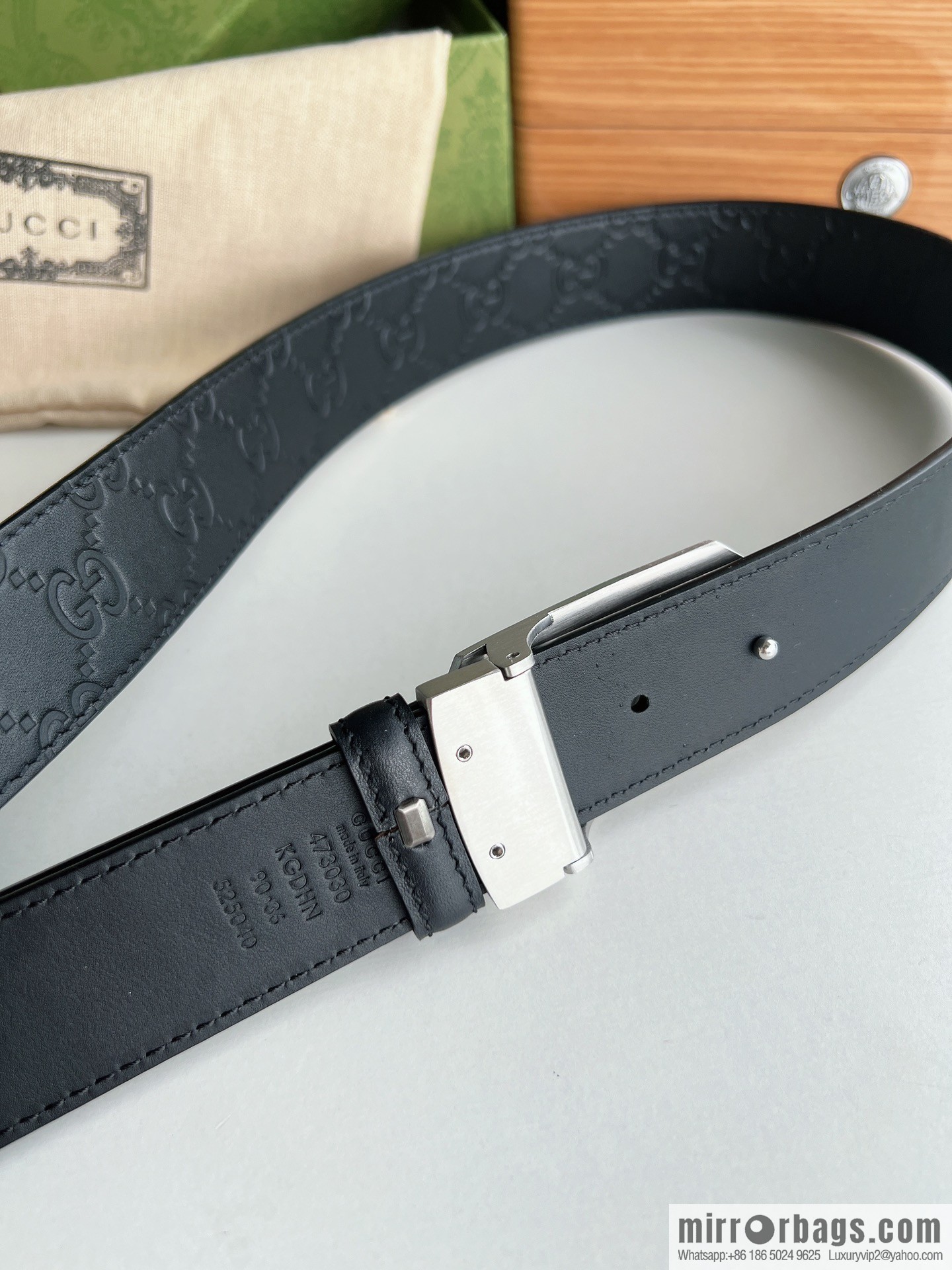 Gucci Gucci Sin Love Burning Love Perfume Inspiration Metal Buckle Belt First Layer Cowhide Embossed 35MM Belt