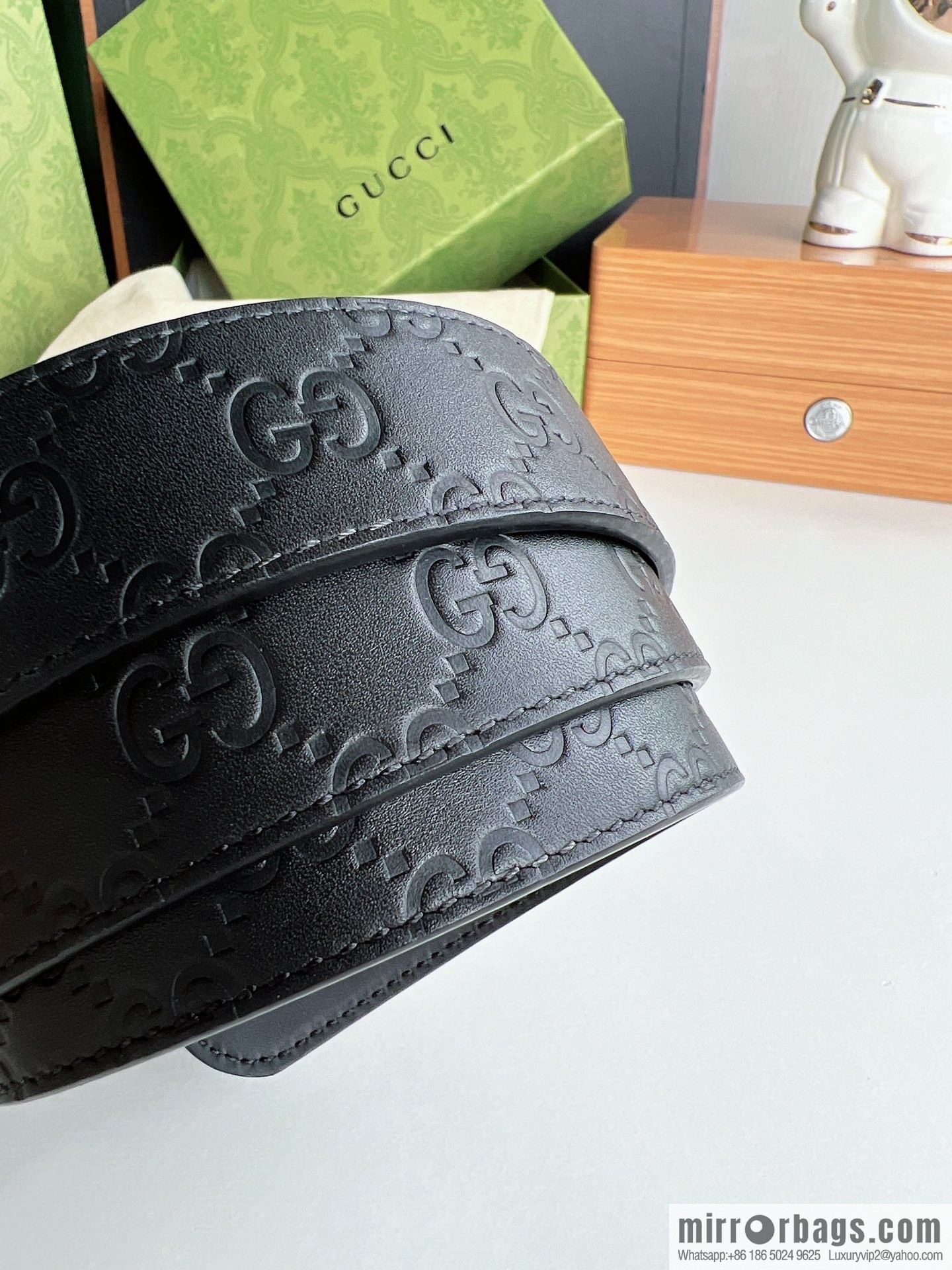 Gucci Gucci Sin Love Burning Love Perfume Inspiration Metal Buckle Belt First Layer Cowhide Embossed 35MM Belt