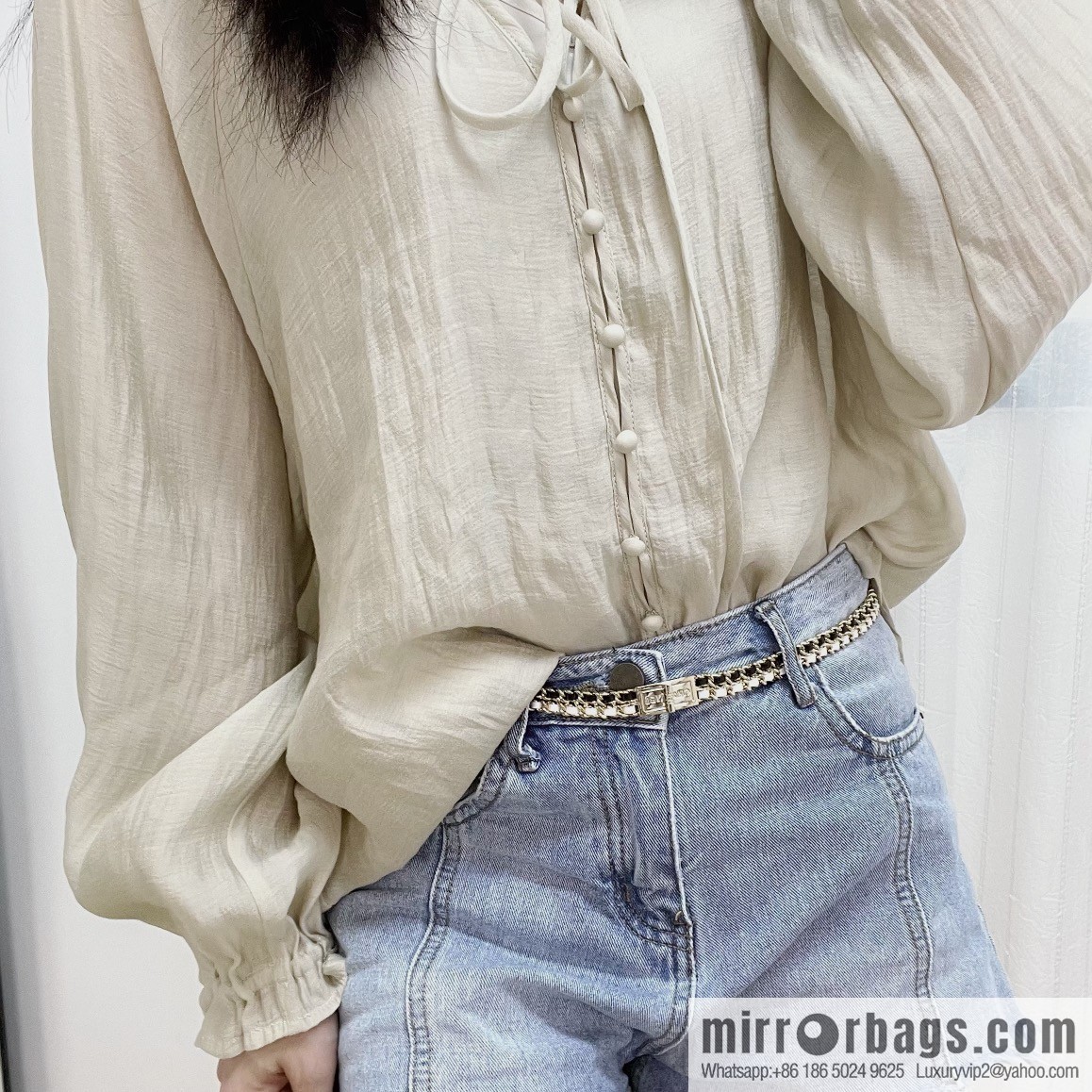 New ☑️ Chanel double c black leather rope lock belt belt chain