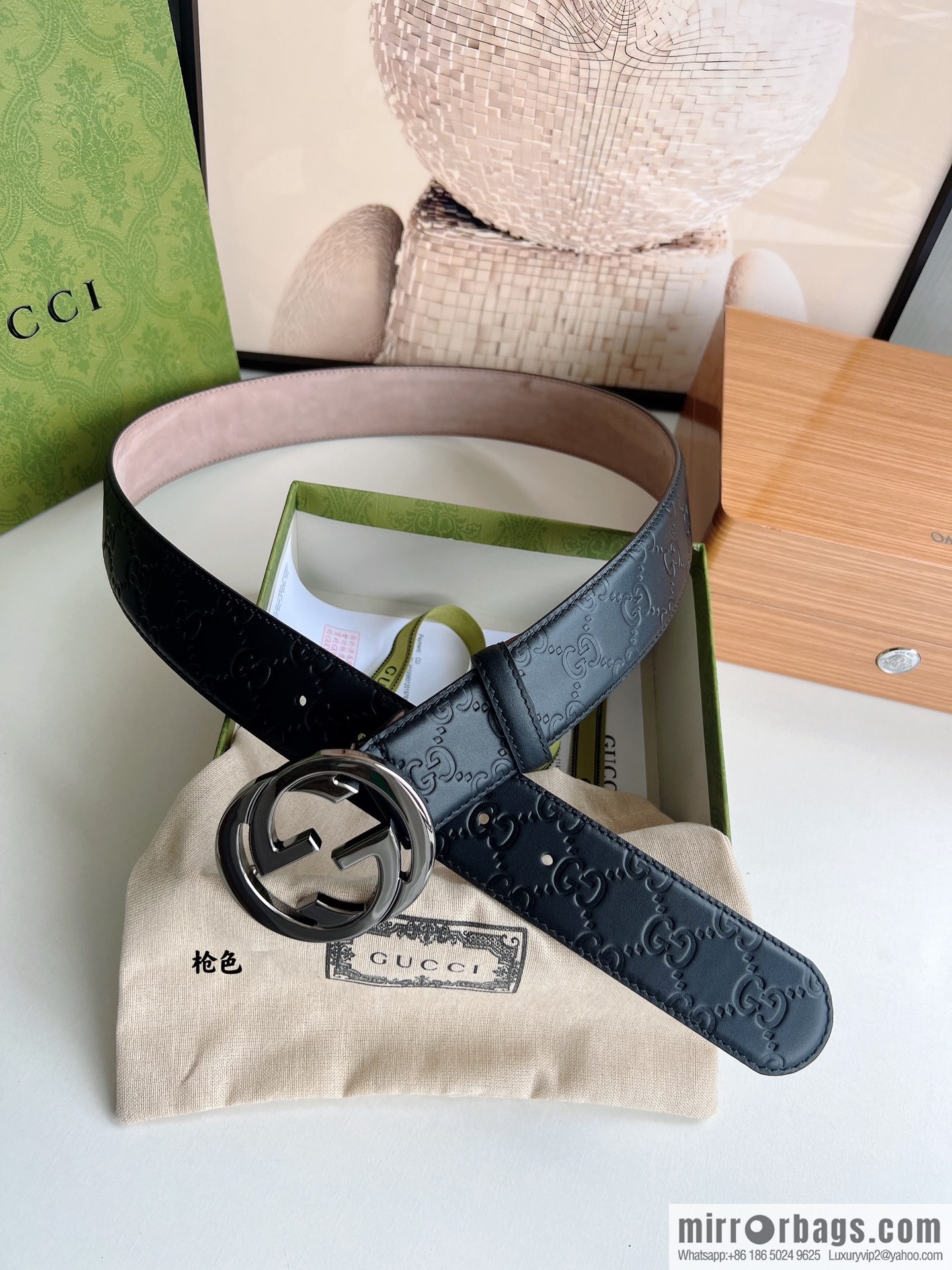 Gucci Gucci, Double G Buckle Thickness Pair Mould Opening Men's Business Casual Belt