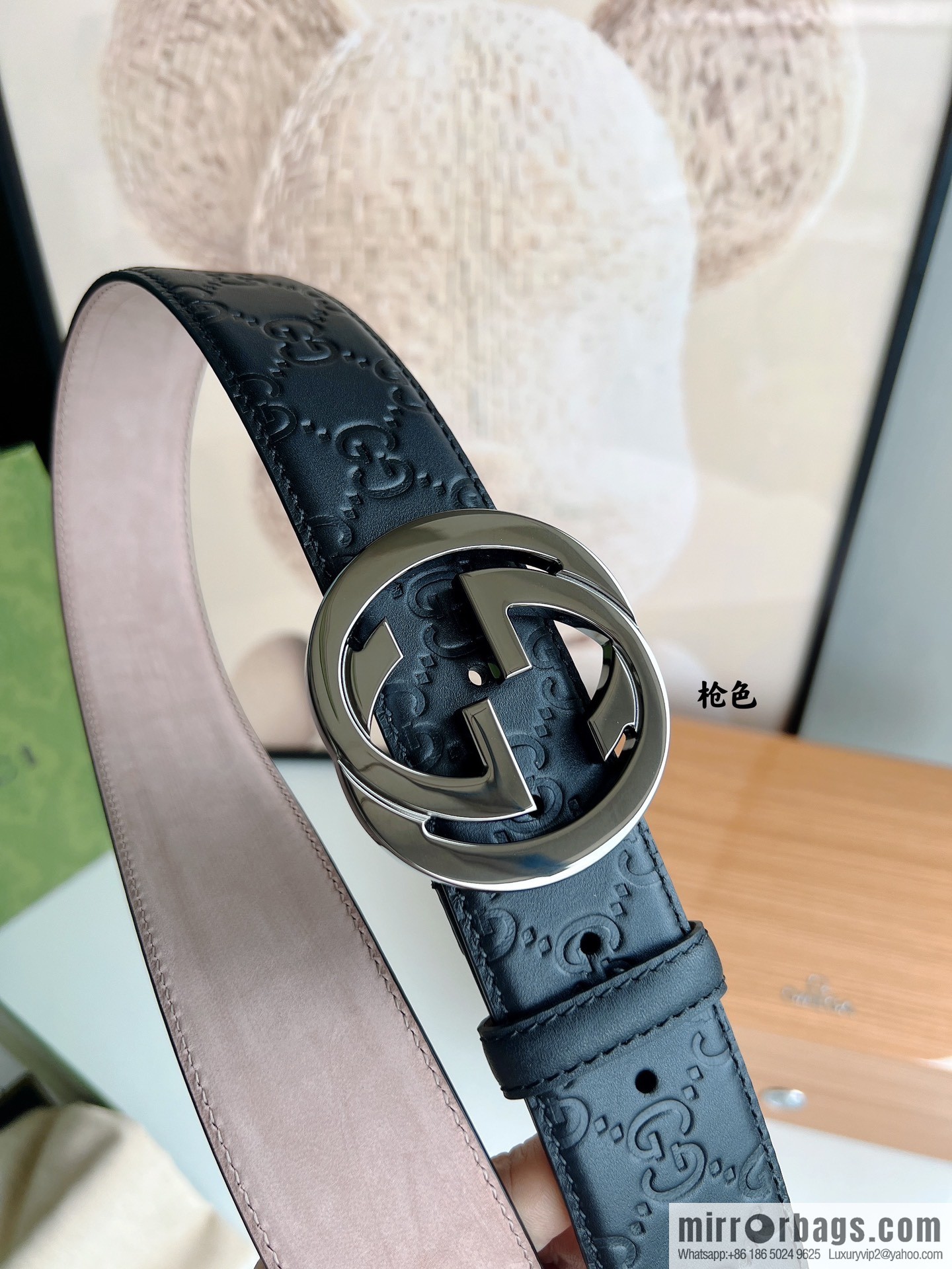 Gucci Gucci, Double G Buckle Thickness Pair Mould Opening Men's Business Casual Belt