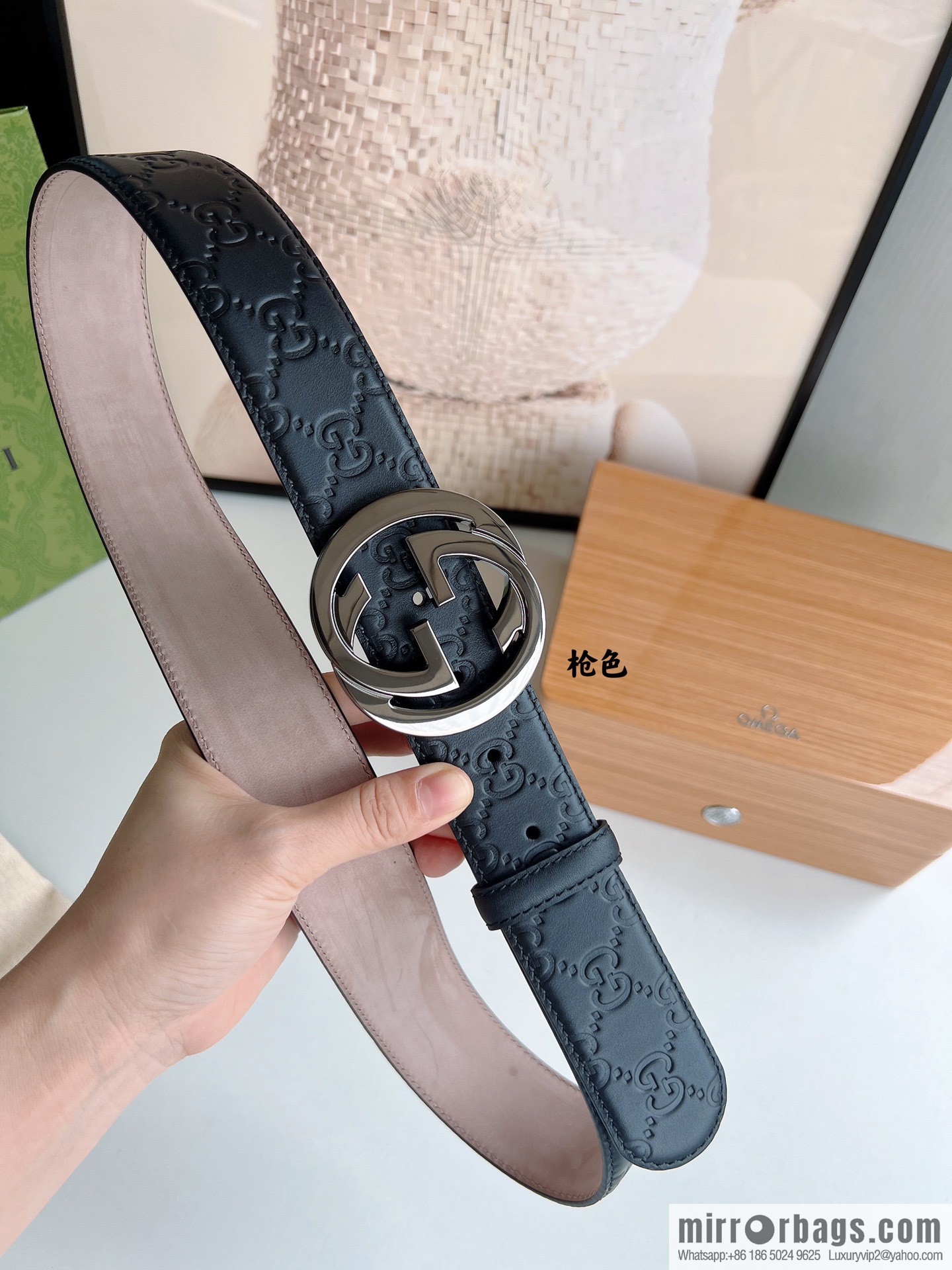 Gucci Gucci, Double G Buckle Thickness Pair Mould Opening Men's Business Casual Belt