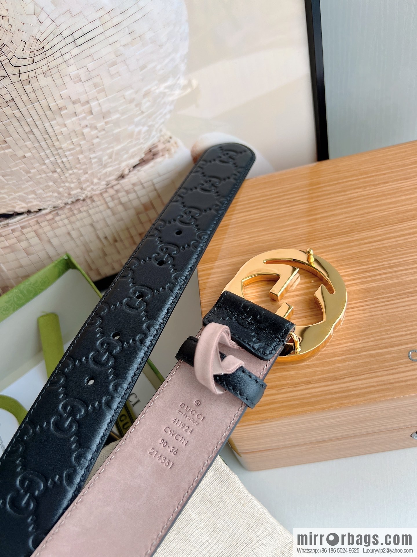 Gucci Gucci, Double G Buckle Thickness Pair Mould Opening Men's Business Casual Belt