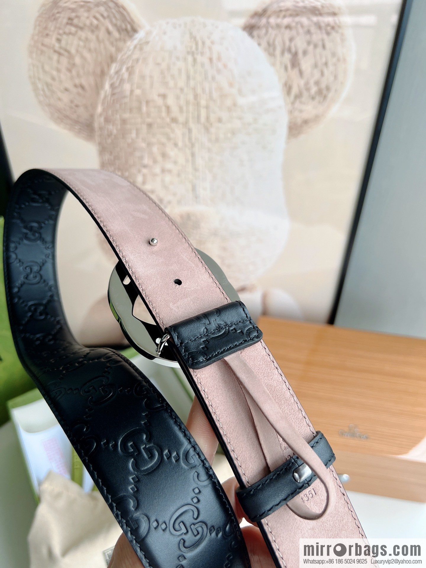 Gucci Gucci, Double G Buckle Thickness Pair Mould Opening Men's Business Casual Belt