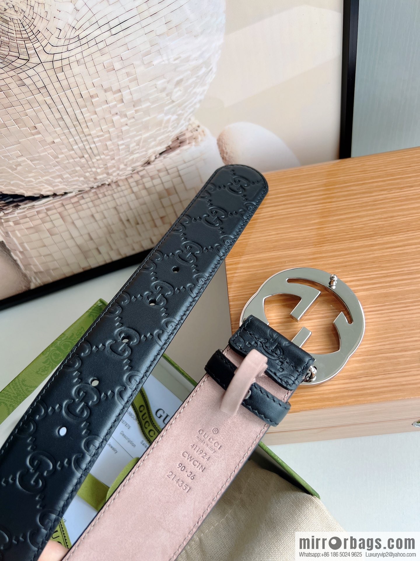 Gucci Gucci, Double G Buckle Thickness Pair Mould Opening Men's Business Casual Belt