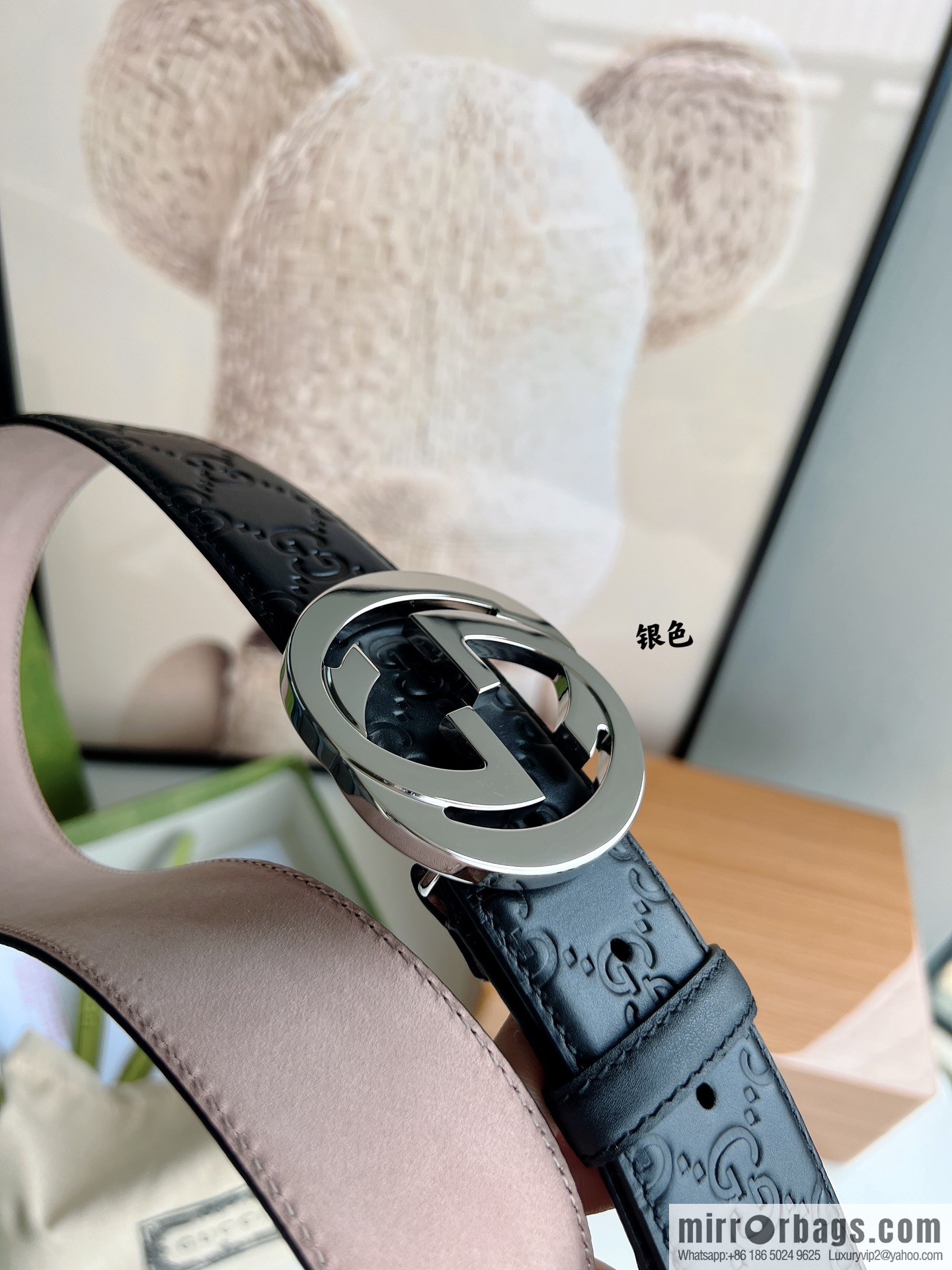 Gucci Gucci, Double G Buckle Thickness Pair Mould Opening Men's Business Casual Belt