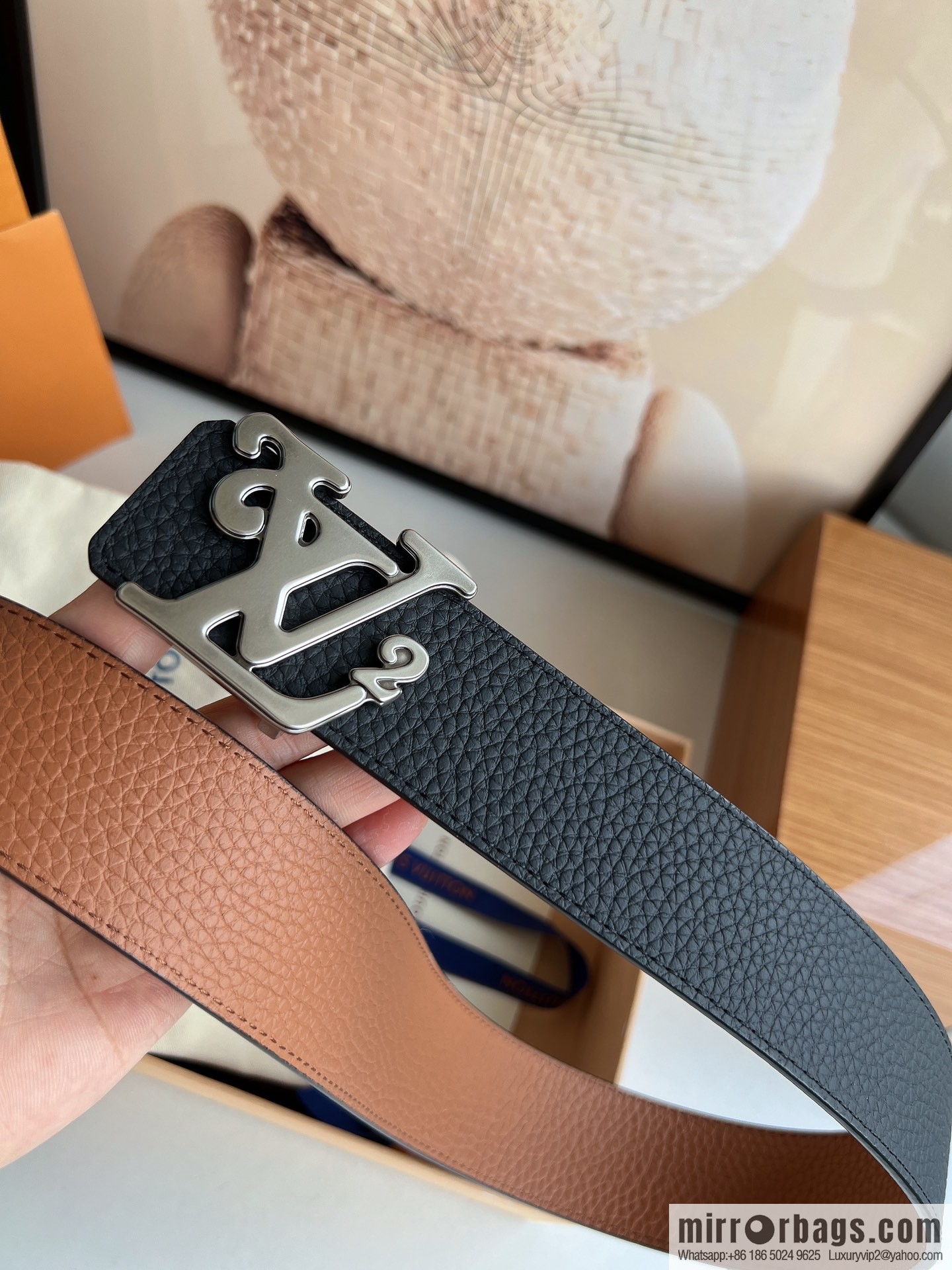 LV/Louis Vuitton, exquisite craftsmanship presents luxury and exquisite men's 4.0cm belt