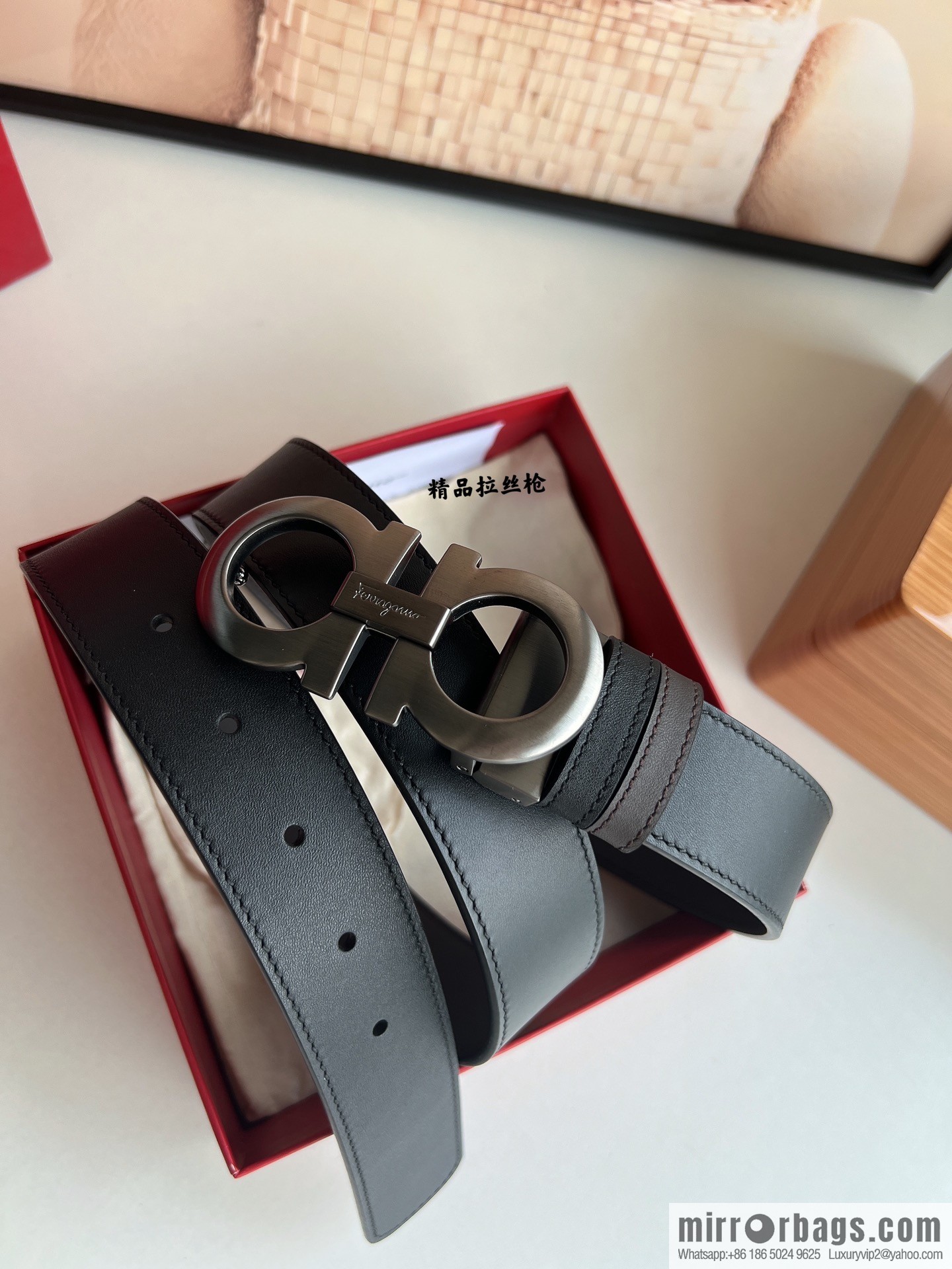 Ferragamo Ferragamo, Fortune 8-figure buckle belt 3.5cm