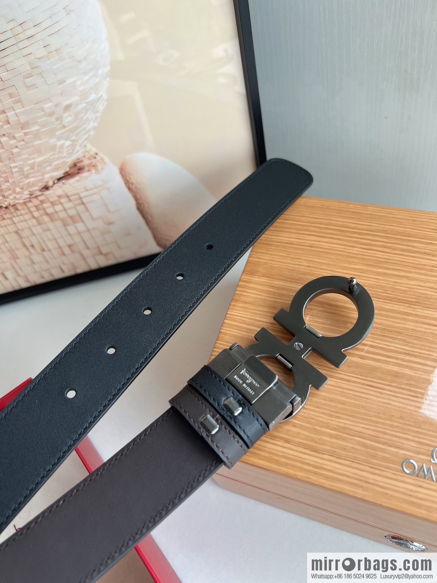 Ferragamo Ferragamo, Fortune 8-figure buckle belt 3.5cm