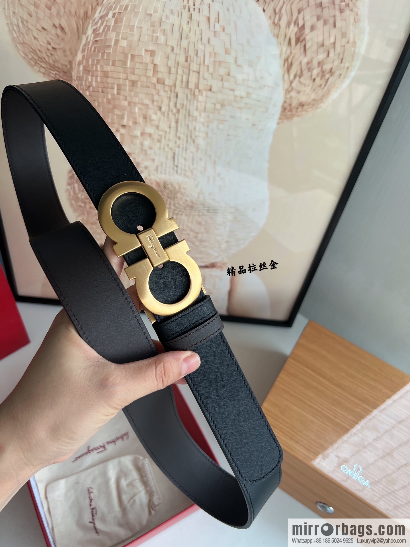 Ferragamo Ferragamo, Fortune 8-figure buckle belt 3.5cm