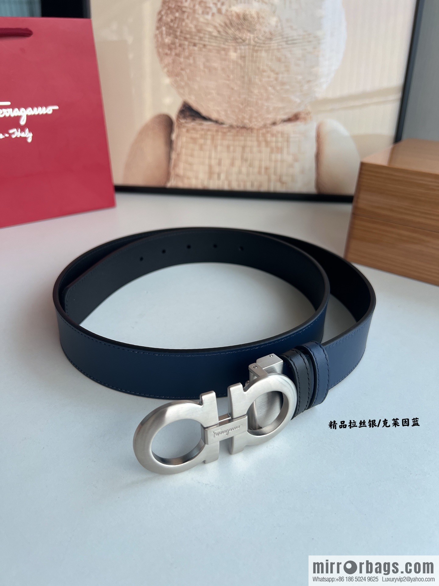 Ferragamo Ferragamo, Fortune 8-figure buckle belt 3.5cm