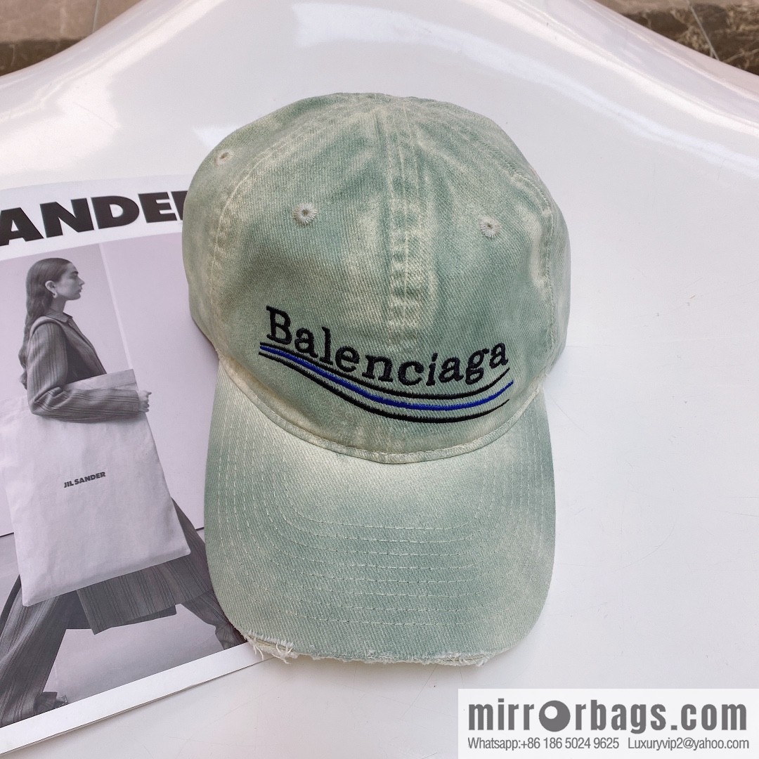 BALENCIAGA Balenciaga's new shampoo gray brim letter logo baseball cap