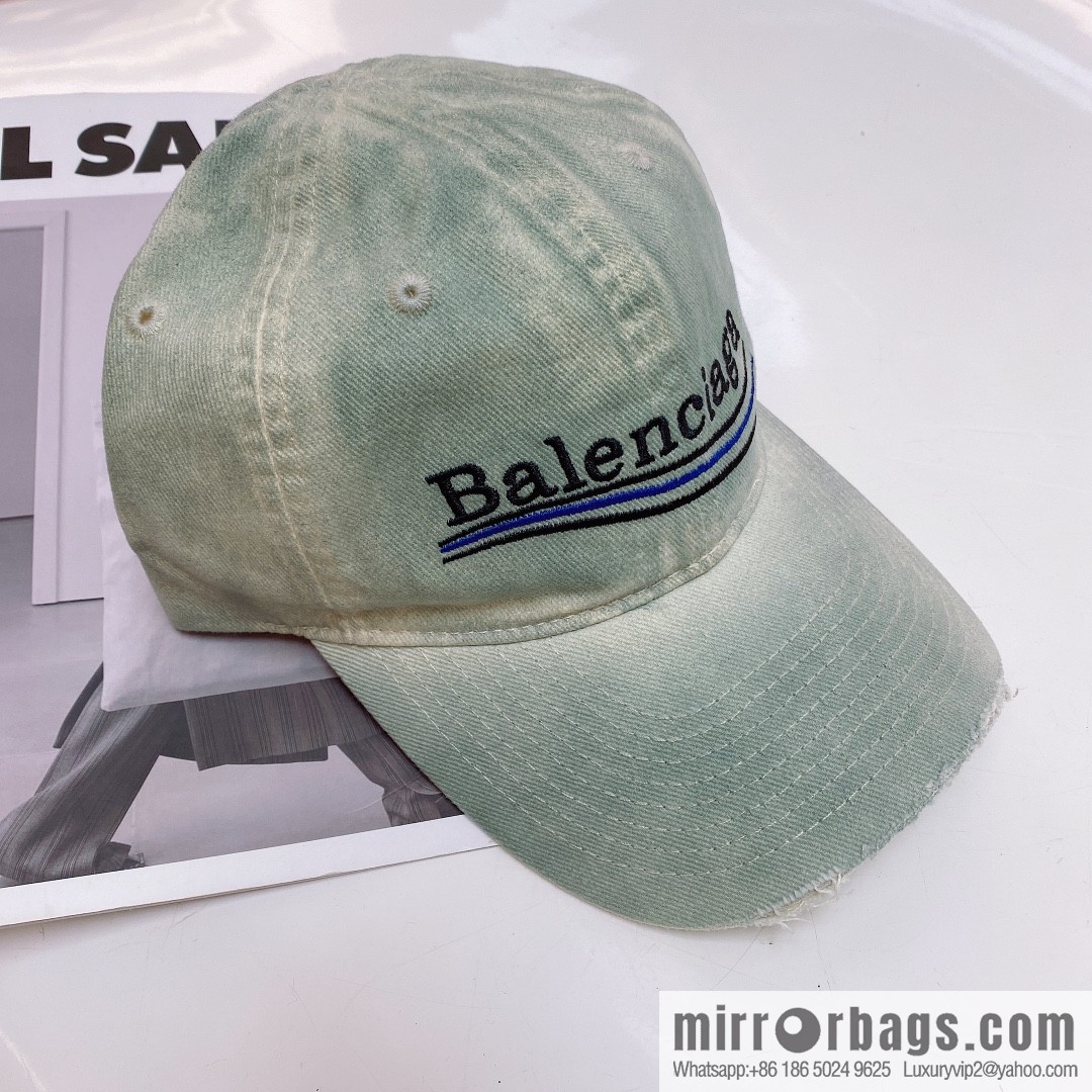 BALENCIAGA Balenciaga's new shampoo gray brim letter logo baseball cap