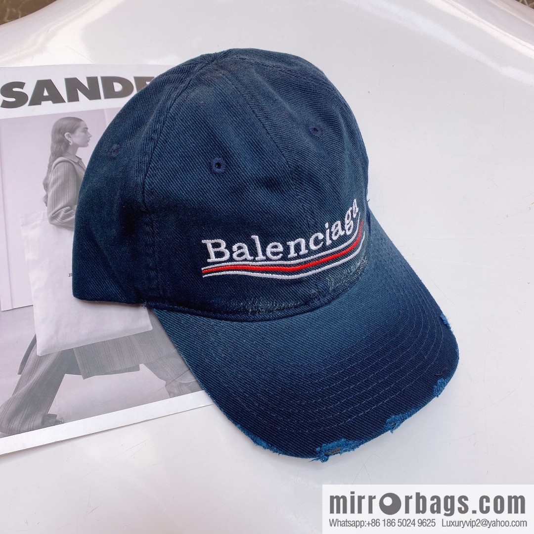BALENCIAGA Balenciaga's new shampoo gray brim letter logo baseball cap