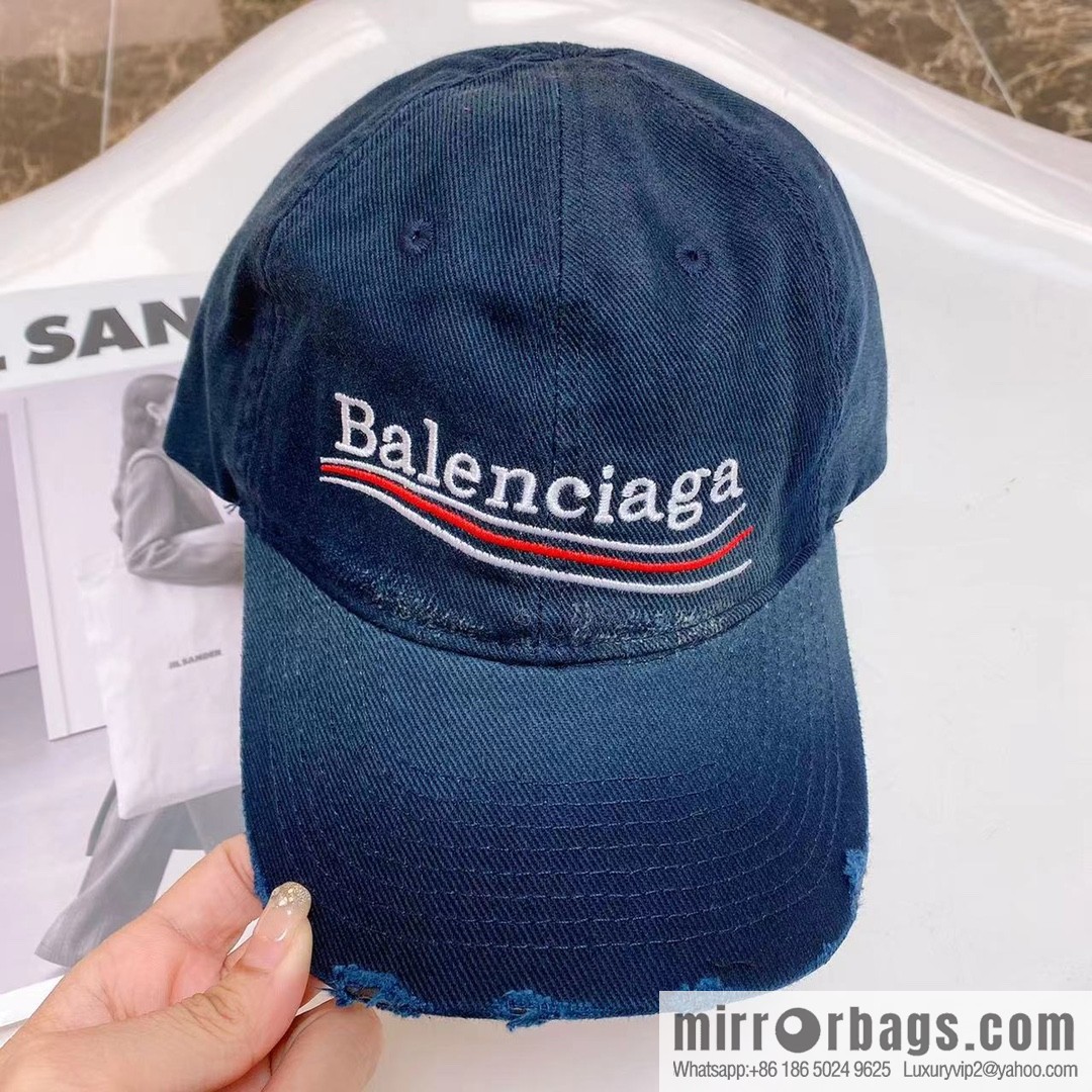 BALENCIAGA Balenciaga's new shampoo gray brim letter logo baseball cap