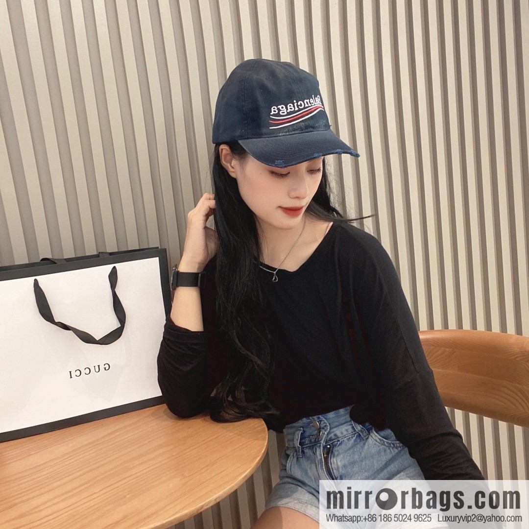 BALENCIAGA Balenciaga's new shampoo gray brim letter logo baseball cap