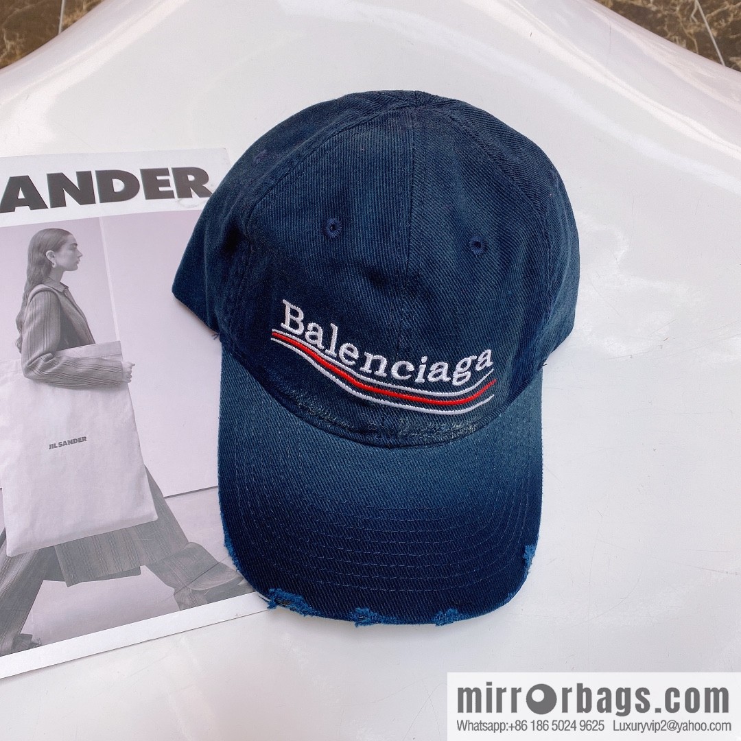 BALENCIAGA Balenciaga's new shampoo gray brim letter logo baseball cap