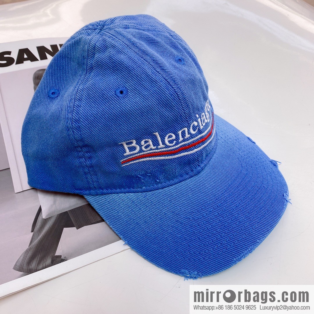 BALENCIAGA Balenciaga's new shampoo gray brim letter logo baseball cap
