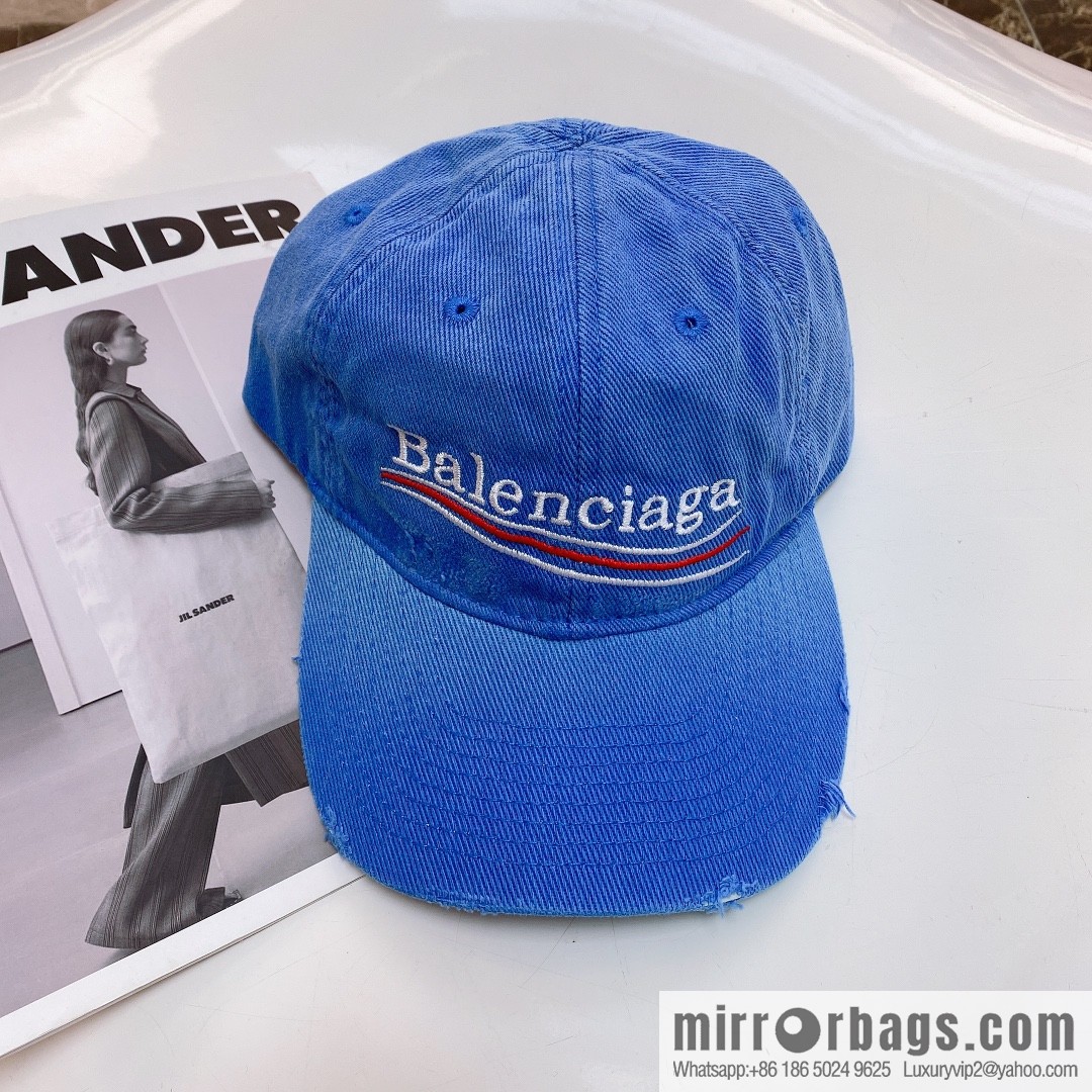 BALENCIAGA Balenciaga's new shampoo gray brim letter logo baseball cap