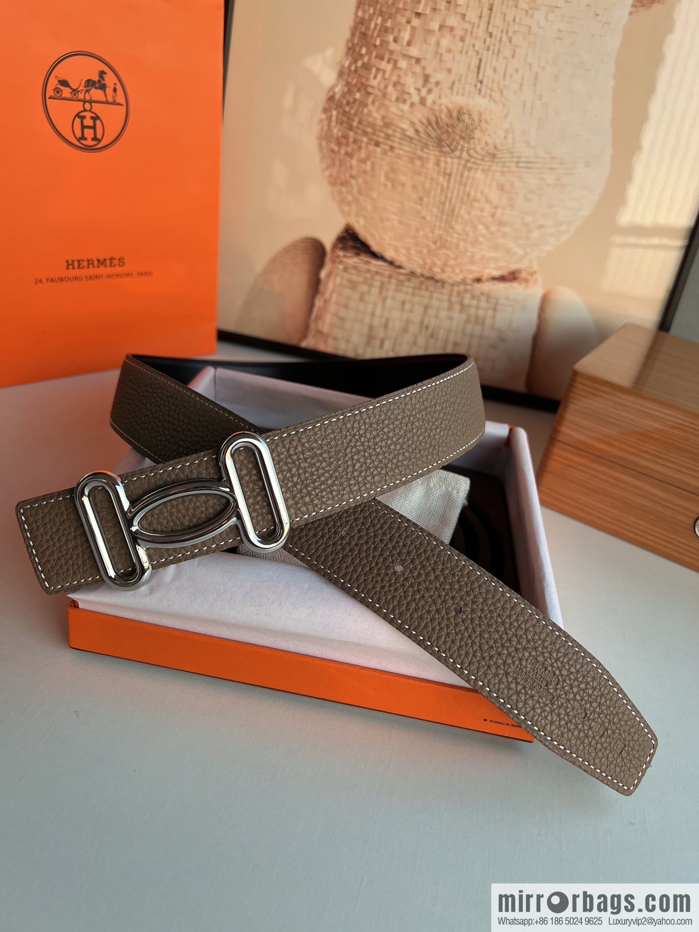 Hermes 2021 Trend Series Element Belt 38cm