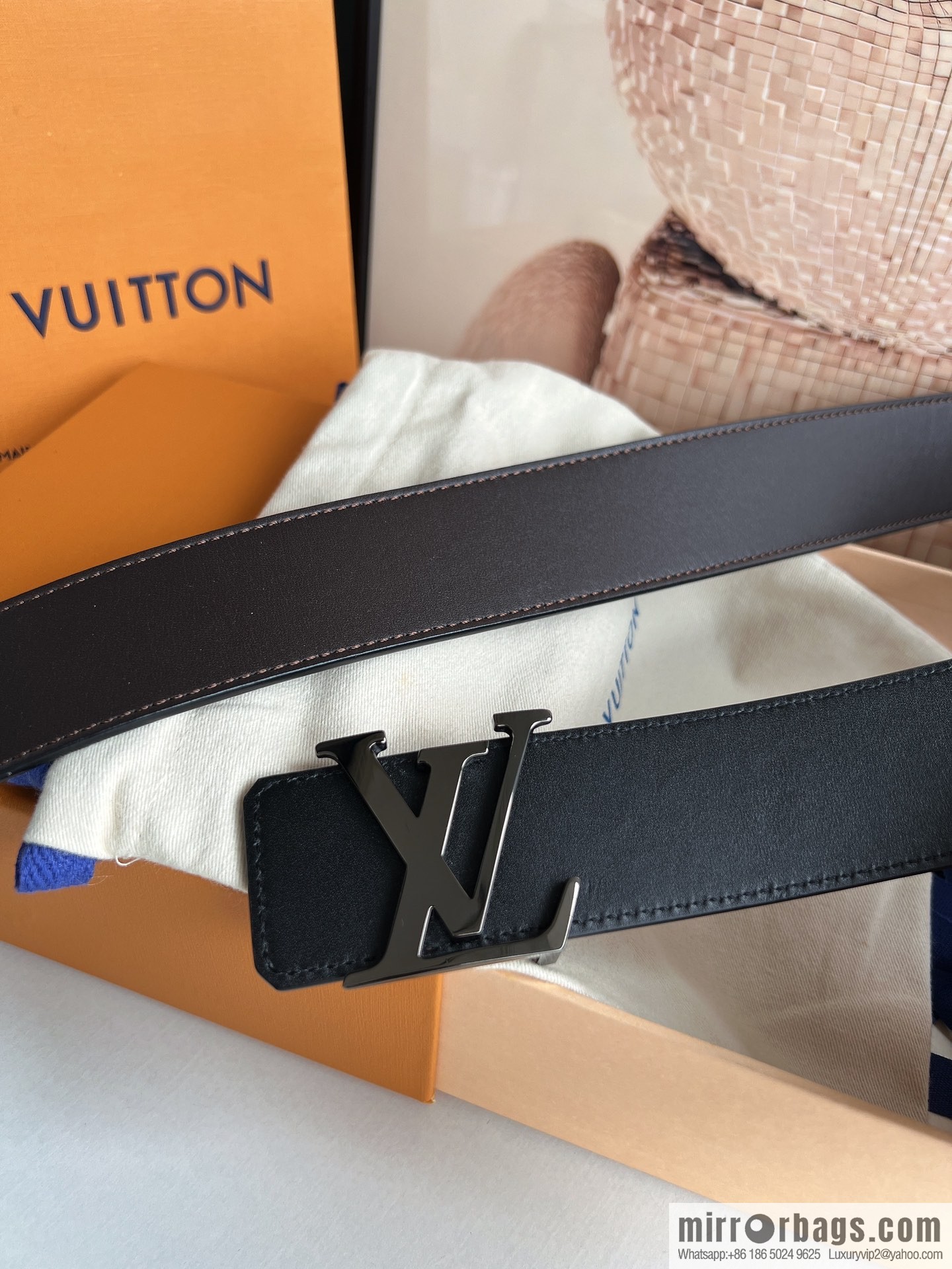 LV Louis Vuitton Shake 40mm Double Sided Belt for Men 4.0MM