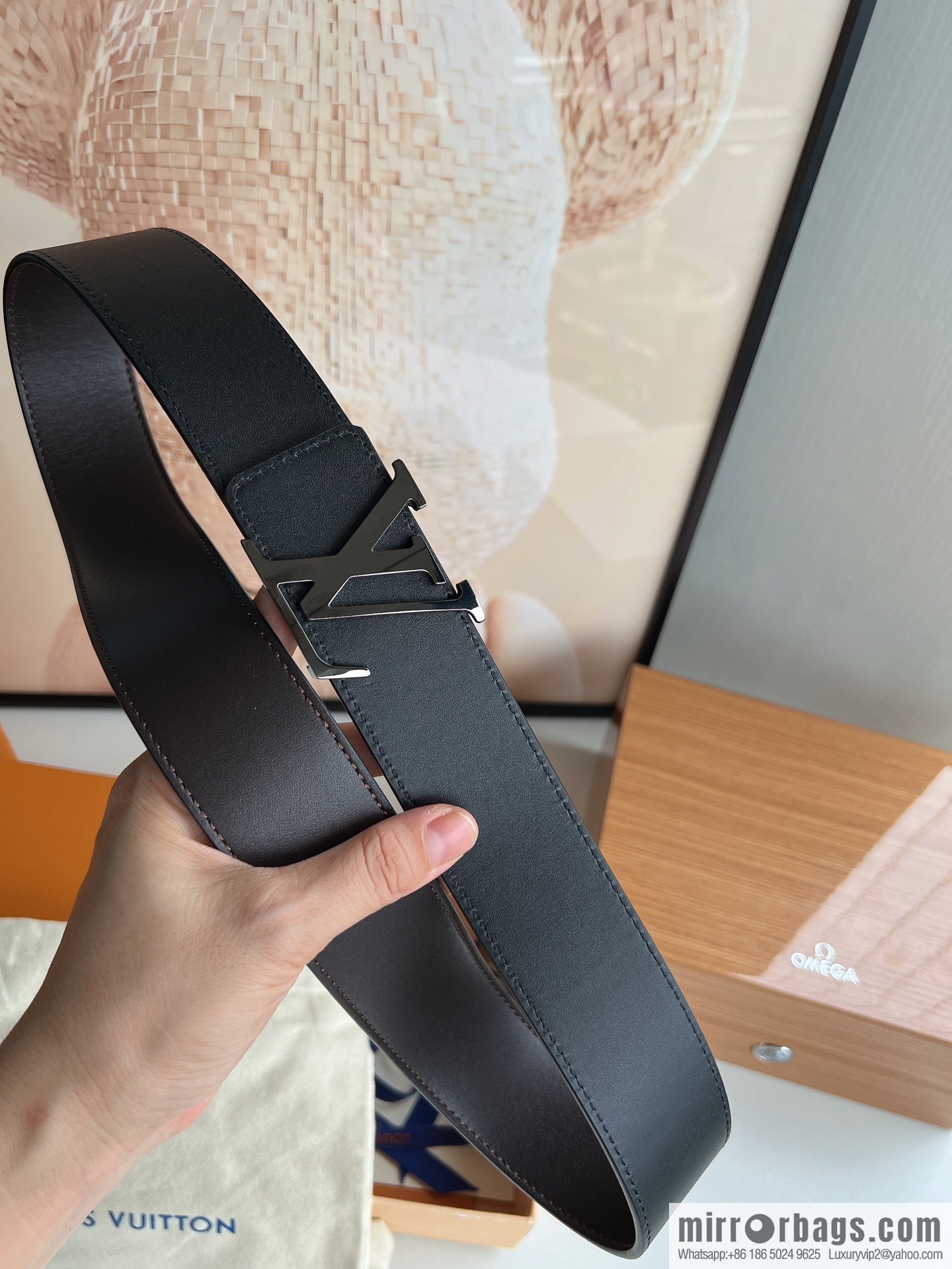 LV Louis Vuitton Shake 40mm Double Sided Belt for Men 4.0MM