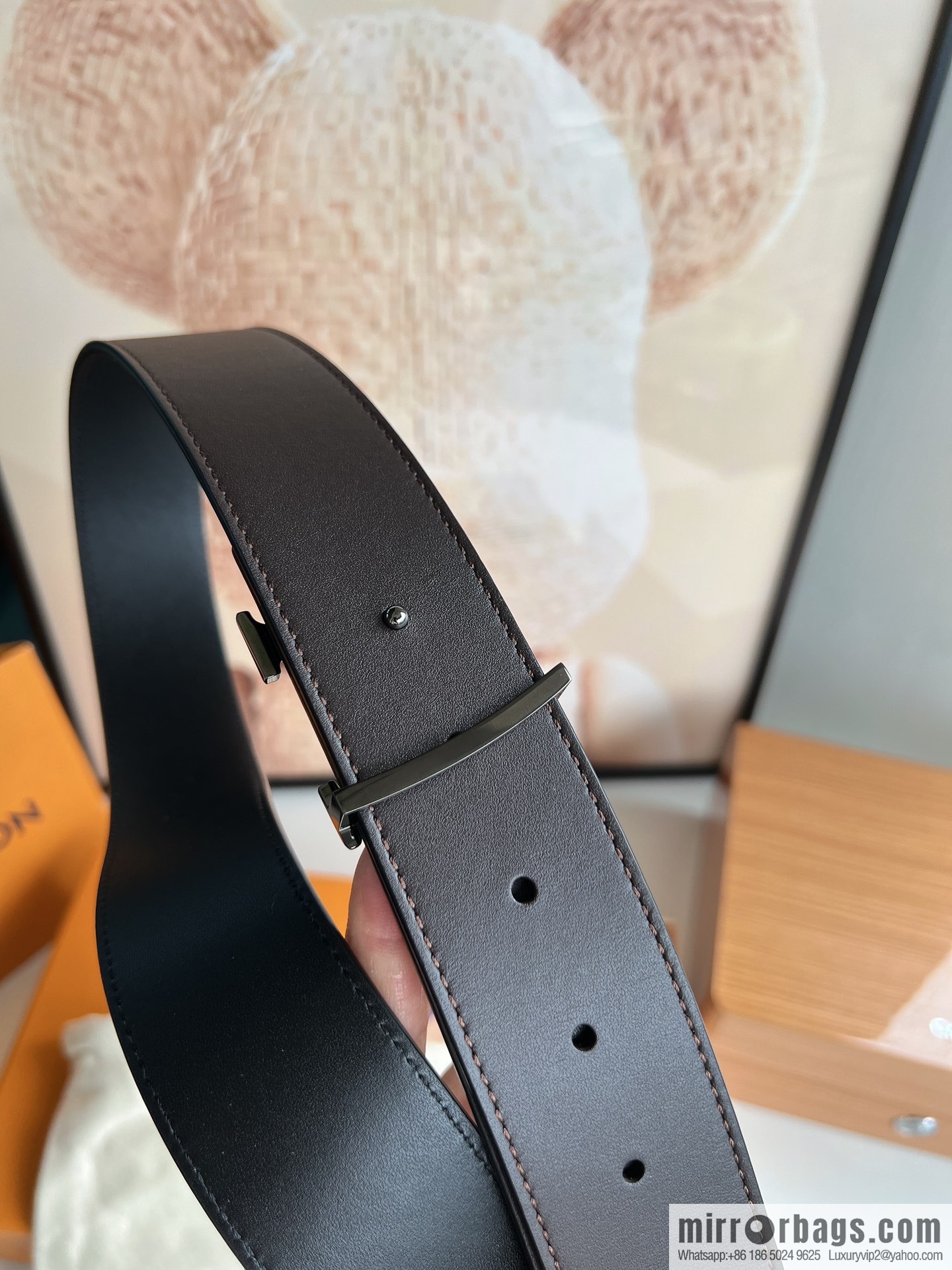 LV Louis Vuitton Shake 40mm Double Sided Belt for Men 4.0MM