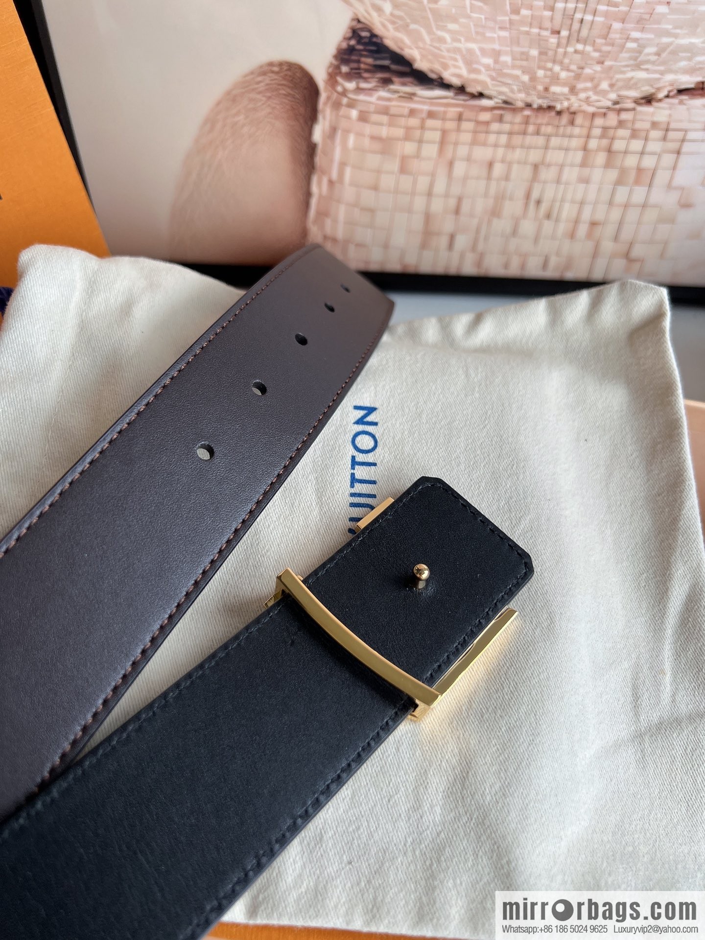 LV Louis Vuitton Shake 40mm Double Sided Belt for Men 4.0MM