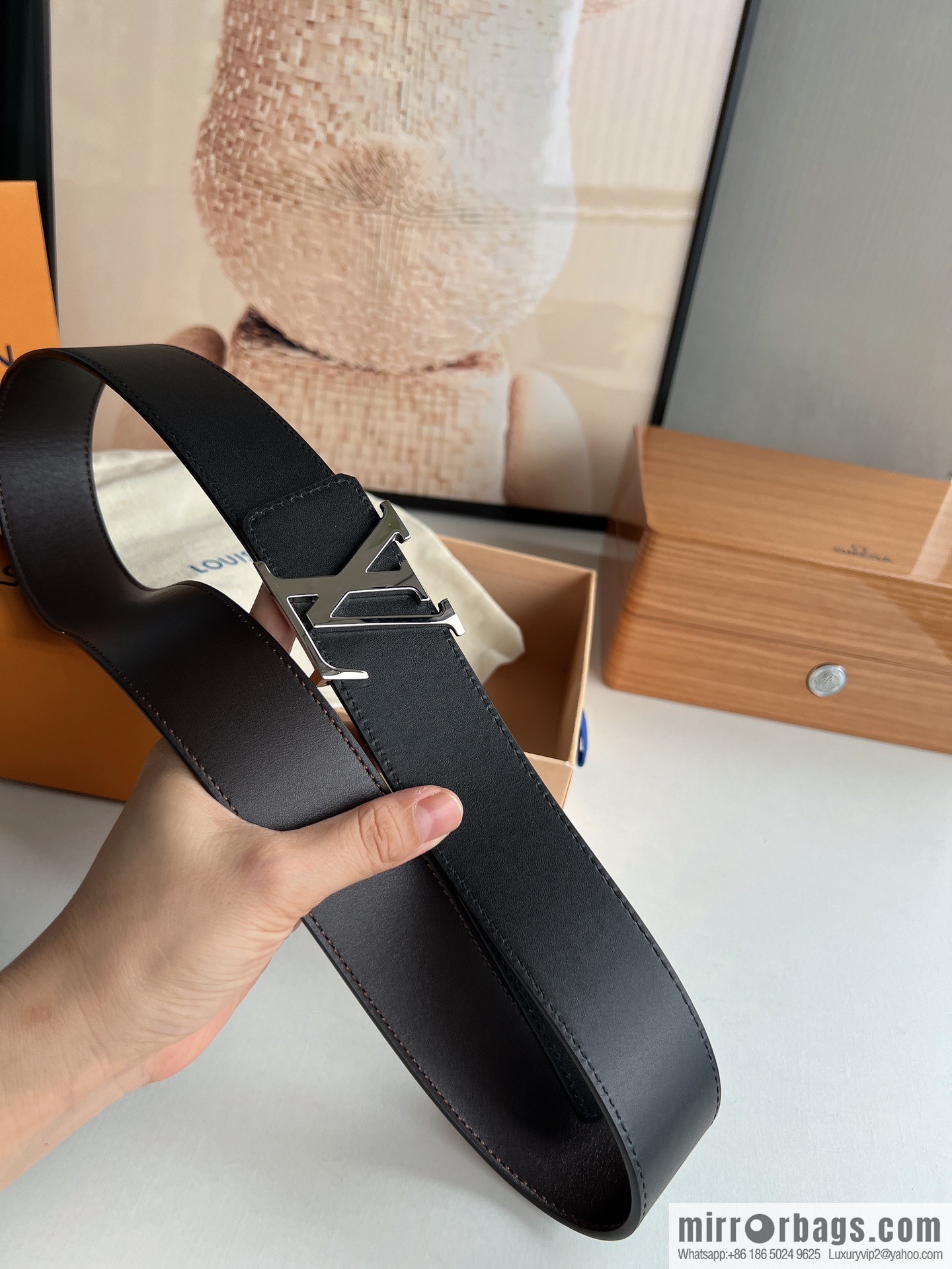 LV Louis Vuitton Shake 40mm Double Sided Belt for Men 4.0MM