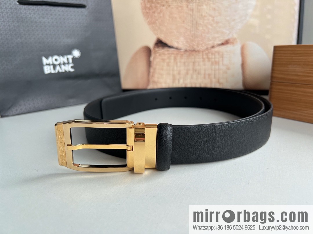 Zegna ZEGNA exquisite metal pin buckle first layer cowhide belt 3.5cm