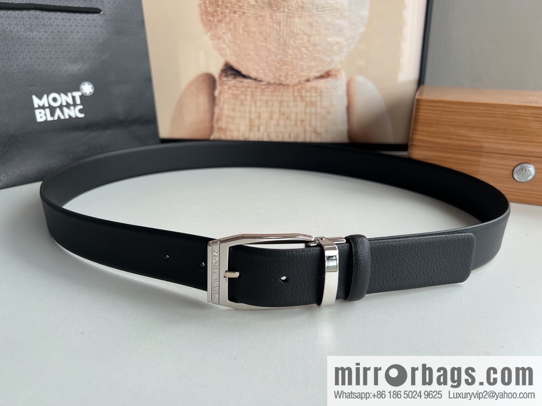 Zegna ZEGNA exquisite metal pin buckle first layer cowhide belt 3.5cm