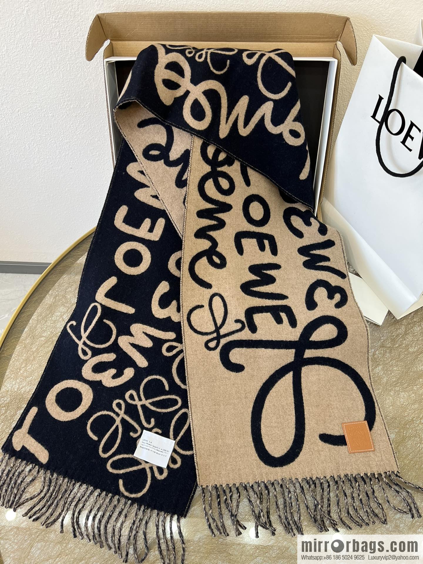 LOEWE Unisex Graffiti Double Sided Scarf