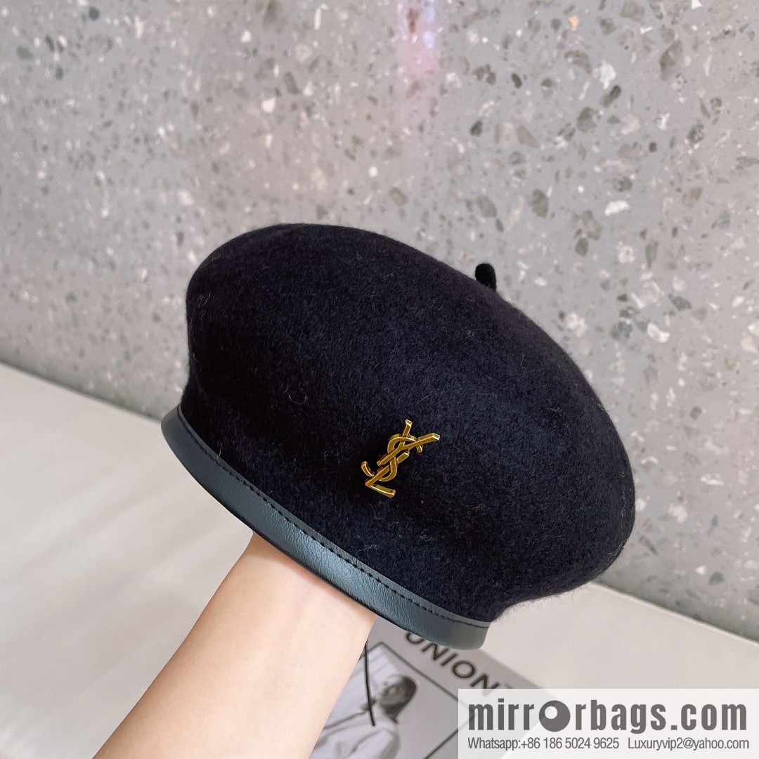 YSL Saint Laurent 2022 new wool simple beret