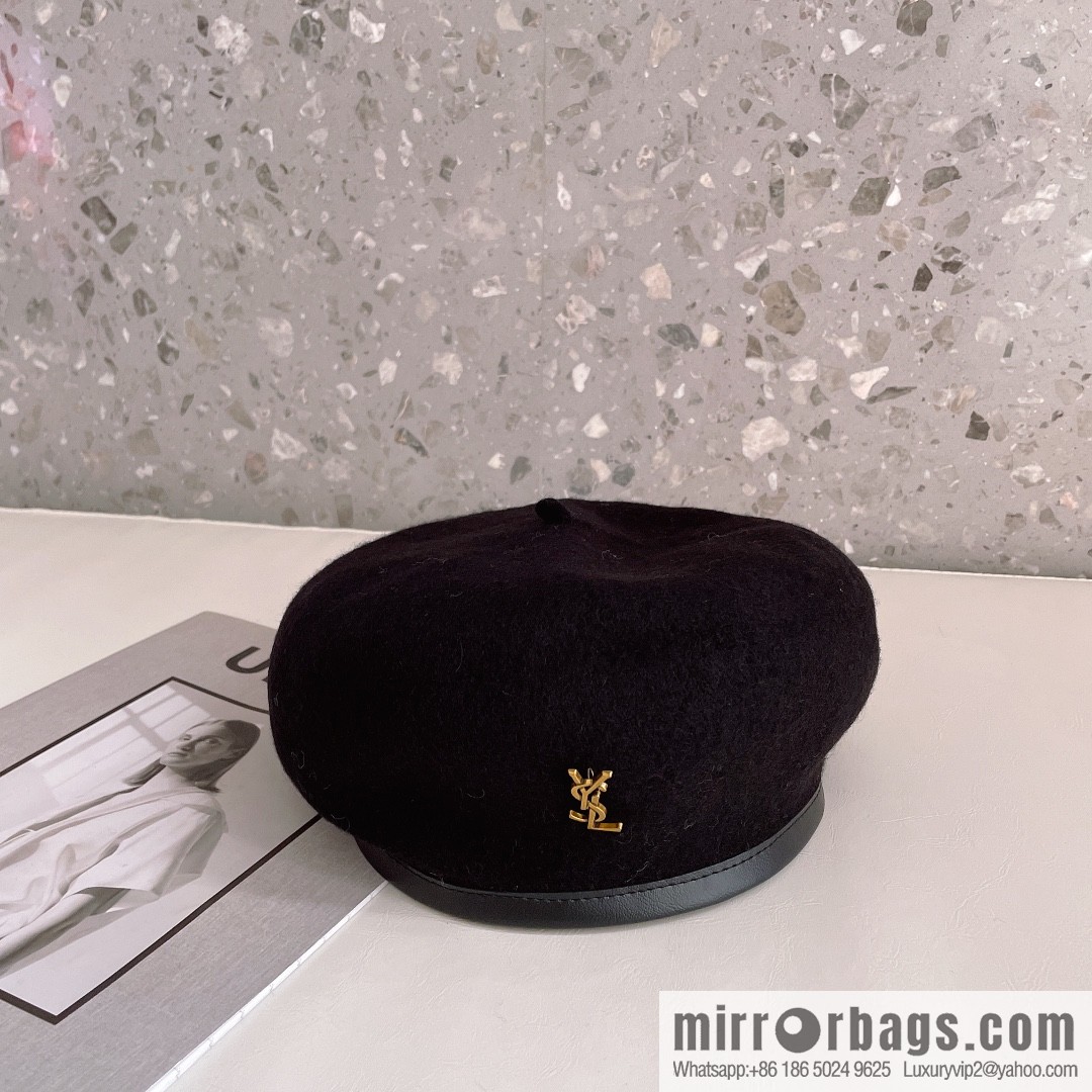YSL Saint Laurent 2022 new wool simple beret